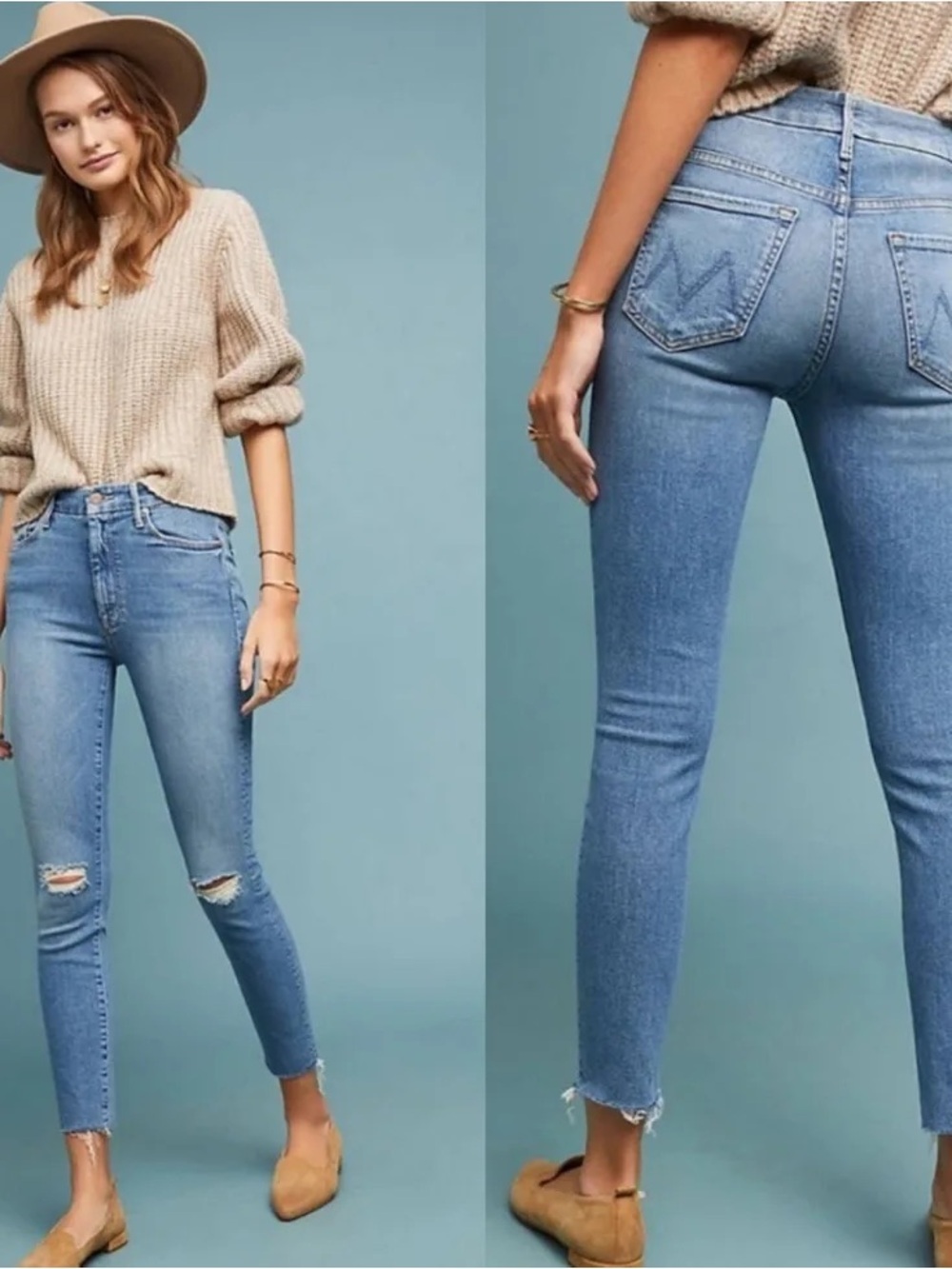 MOTHER Looker Ankle Fray Skinny Jeans Size 25